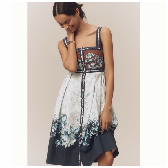 Anthropologie Dresses & Skirts - NWT Anthropologie Maeve Sleeveless Square-Neck Button-Front Midi Dress, L